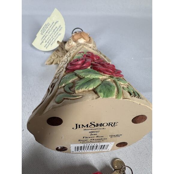 2018 Jim Shore JUNE Angel Flower Rose Birth Stone Alexandrite Month Figurine 6" - Picture 5 of 6